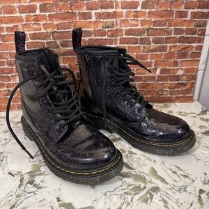 Dr. Martens Kids 1460 J Cosmic Glitter Side Zip Combat Boots Size US 2